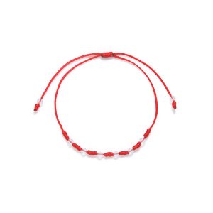 PULSERA ROJA 7 NUDOS CON CUARZO CRISTAL